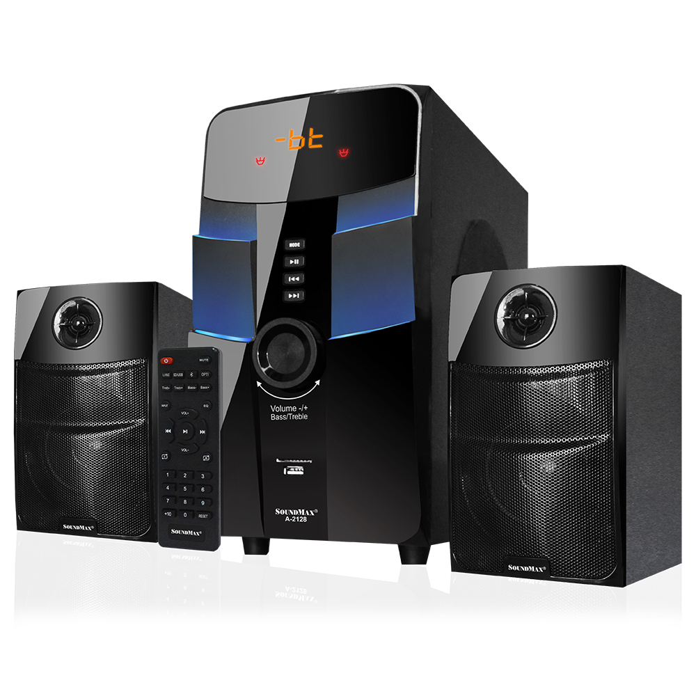 Loa vi tính 2.1 SoundMax A-2128 | Bluetooth Speaker SoundMaxA2128 |  Bluetooth 5.0, AUX, Optical, USB, Thẻ Nhớ SD 128GB | Loa Nghe Nhạc, Xem Phim, Chơi Game | Điều Khiển Từ Xa - Hàng Chính Hãng