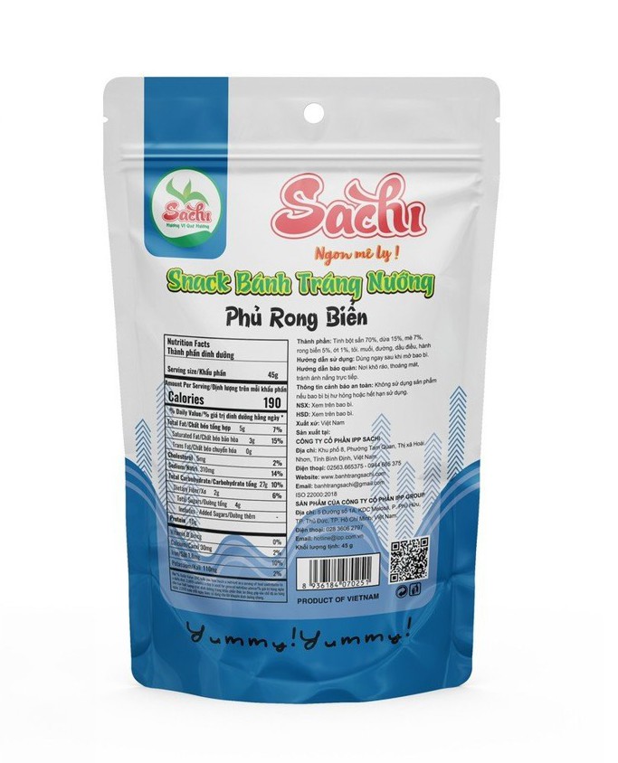 Bánh tráng nướng tẩm vị Rong biển Sachi 45gram.