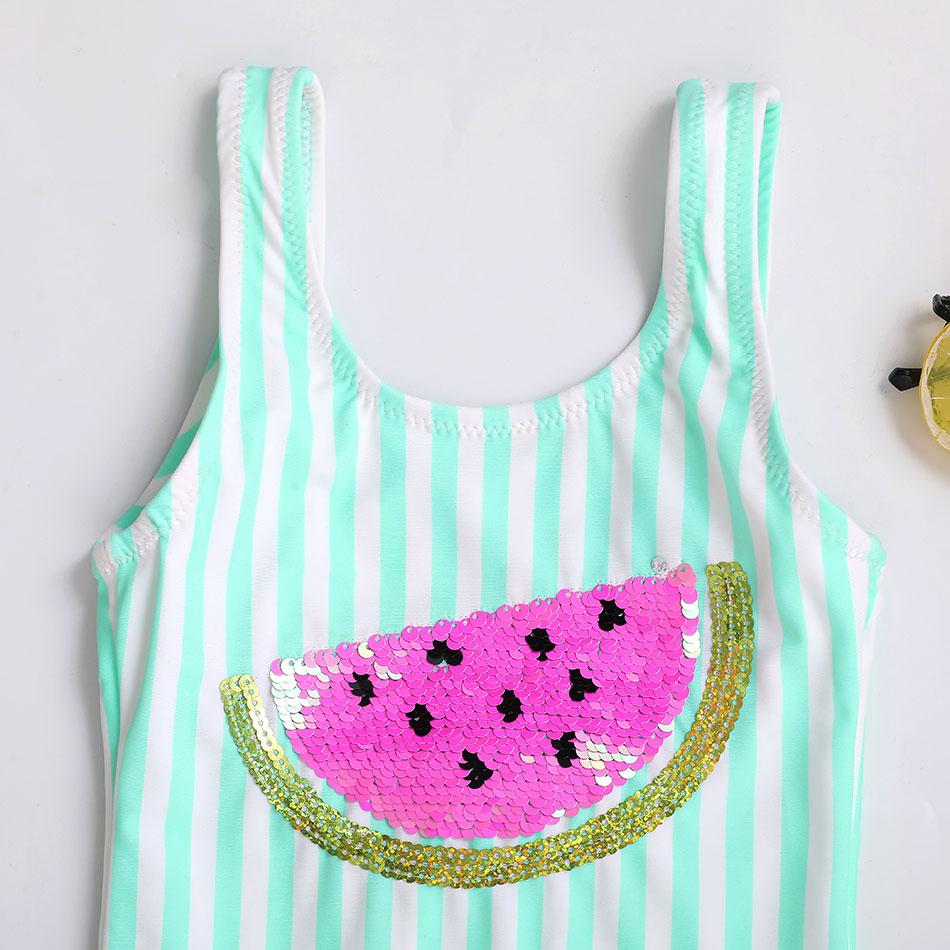 Dưa Hấu Kim Sa Lấp Lánh Cô Gái Đồ Bơi Trẻ Em Một Bộ Đồ Bơi Trẻ Em 4-16 Năm Cô Gái Áo Tắm Monokini Bơi Đi Biển 2021