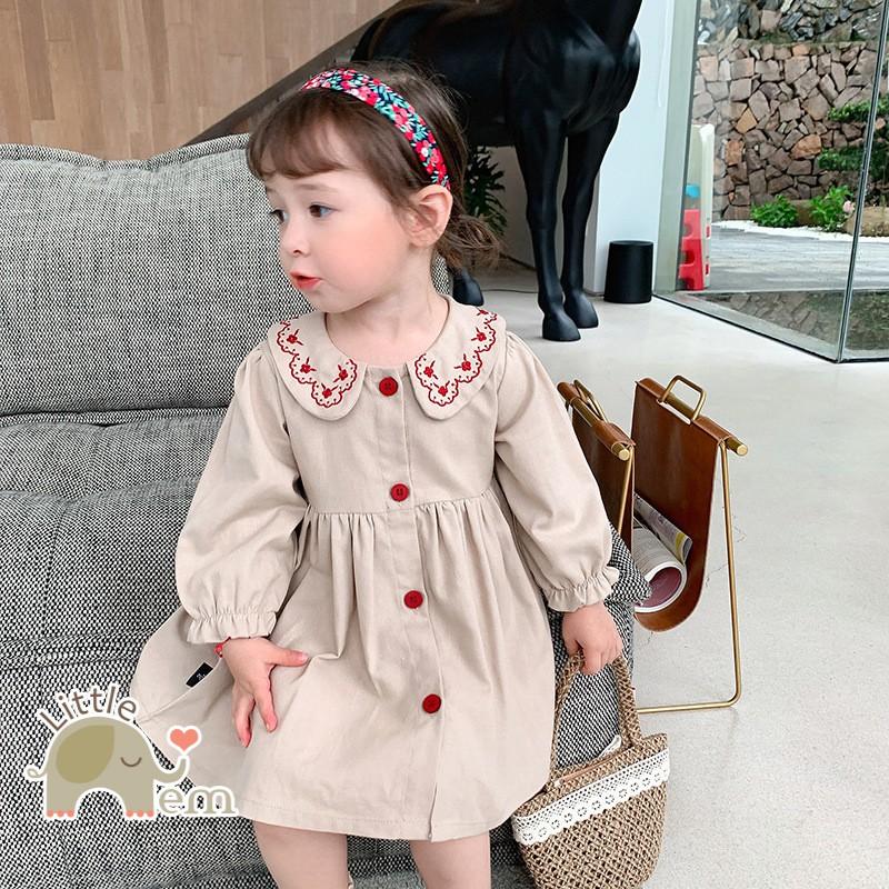 Váy bé gái _ Cổ sen thêu