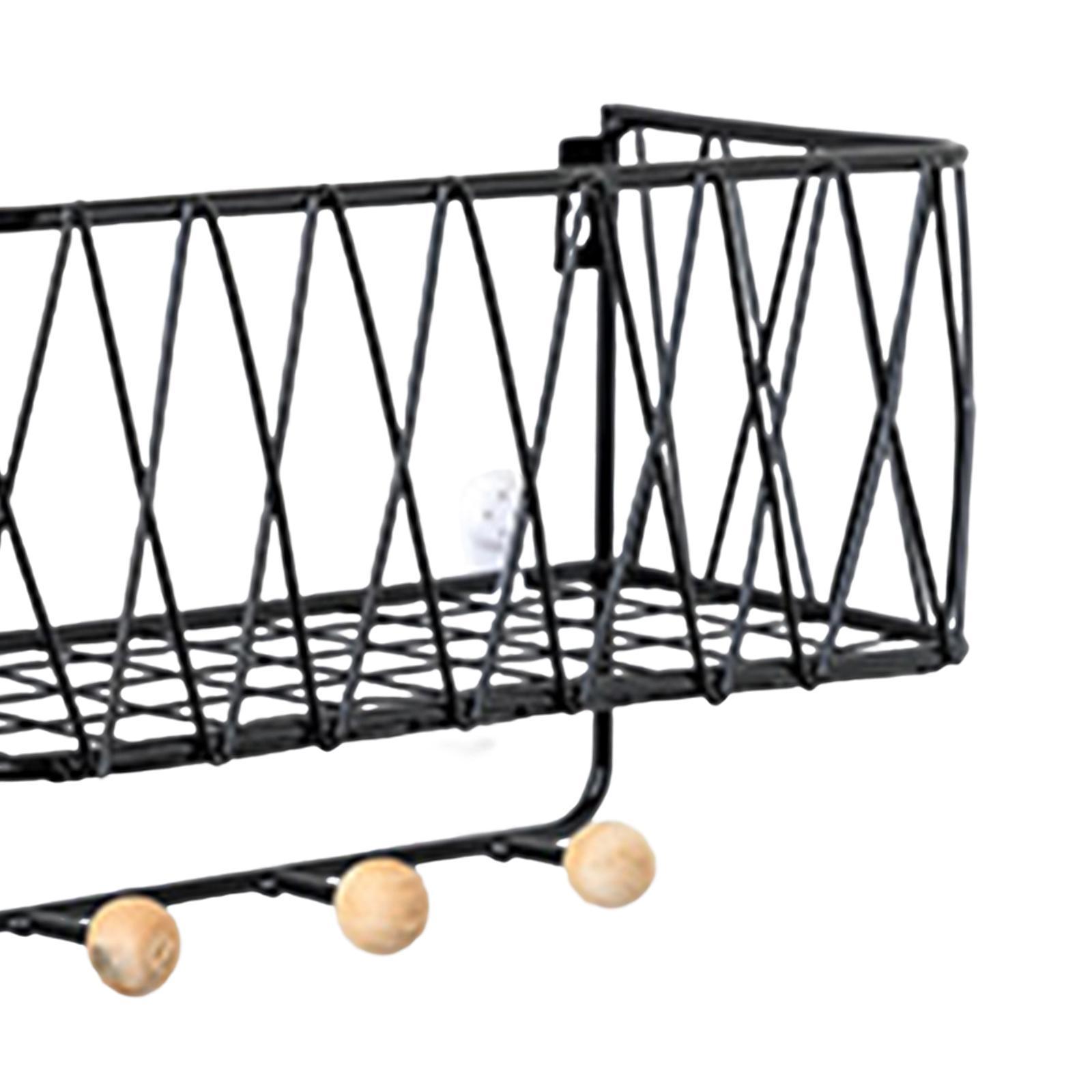 2x Iron Key Holder Mail Rack Entryway Hooks Coat Mail Organizer for Hallway
