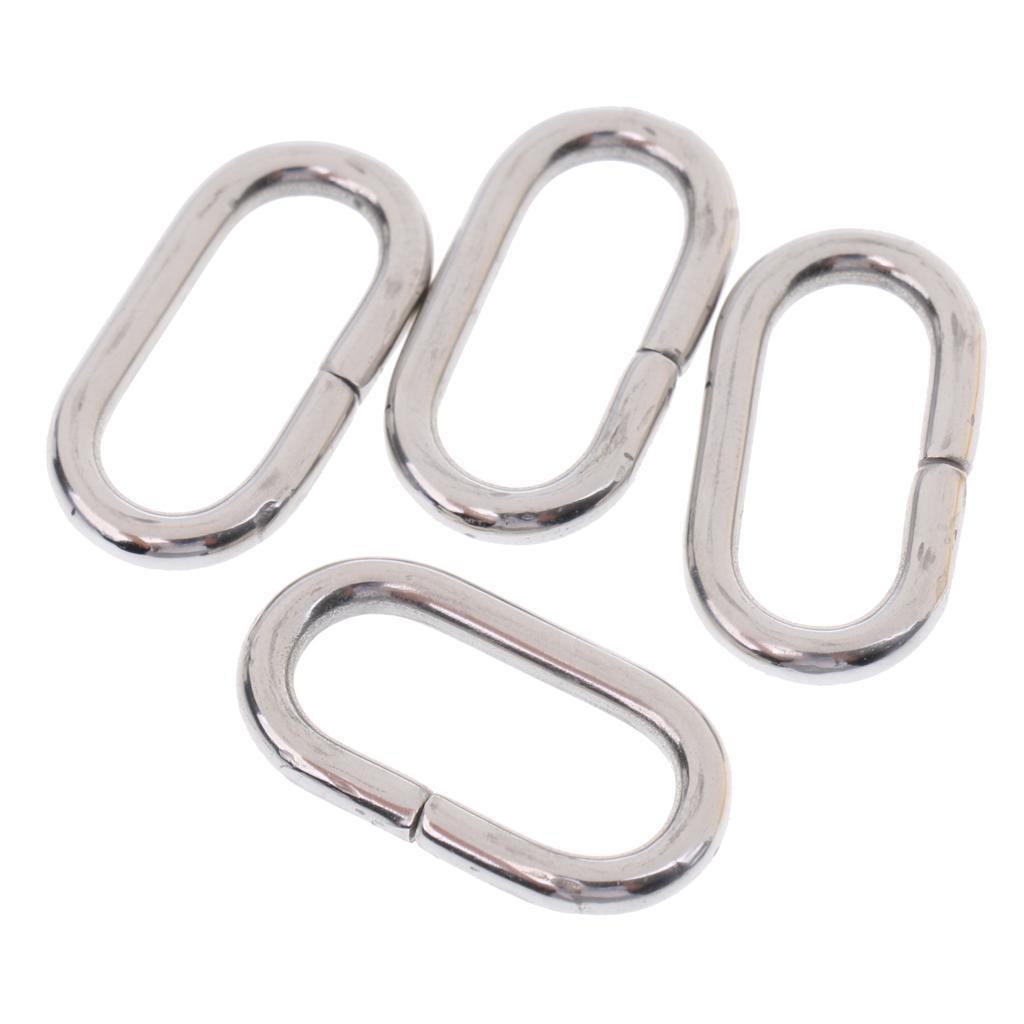 4 Piece  Stainless Steel Rings Nylon  Strap Belt Buckle