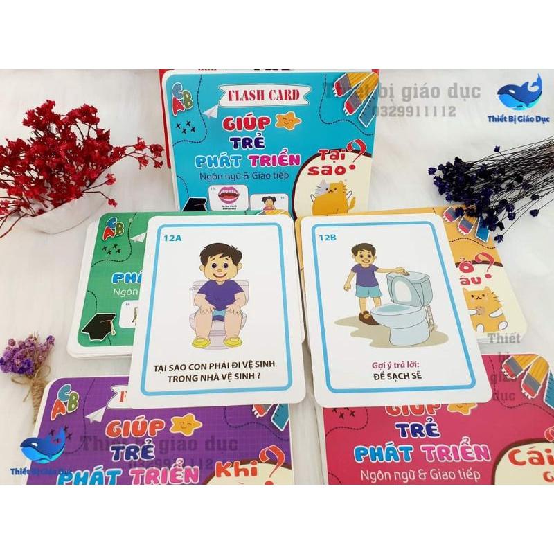 Thẻ học ( Flashcard ) phát triển ngôn ngữ giúp trẻ học cách đặt câu hỏi và trả lời câu hỏi