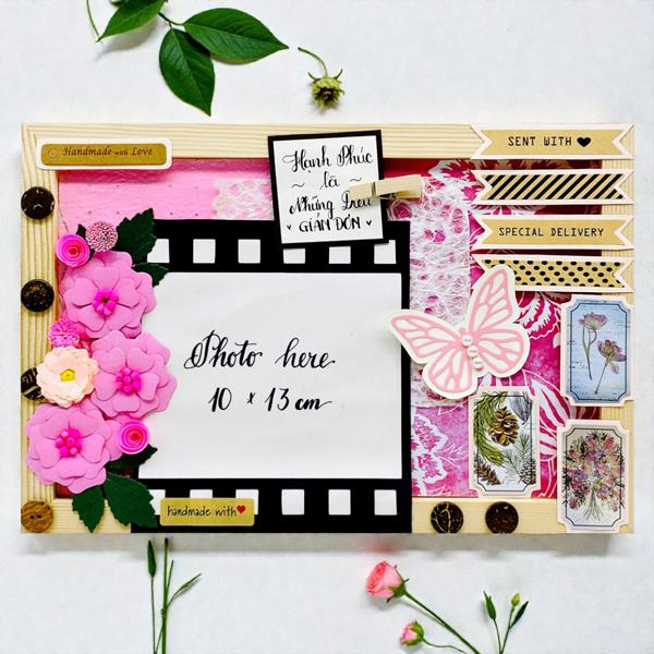 Khung Ảnh Hoa Bướm - 20 x 30 cm - Vinacraft - Màu Hồng