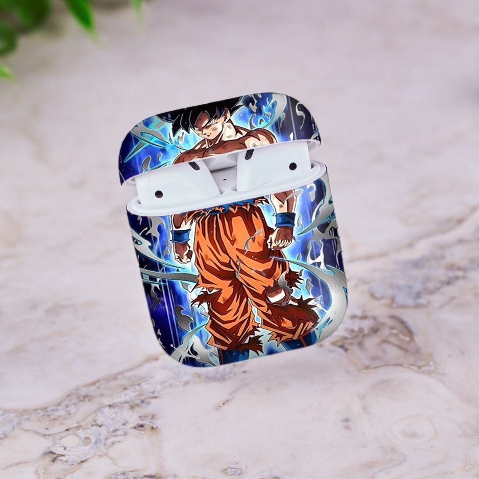 Miếng dán skin chống bẩn cho tai nghe AirPods in hình Songoku Dragon Ball - 7vnr035 (bản không dây 1 và 2)