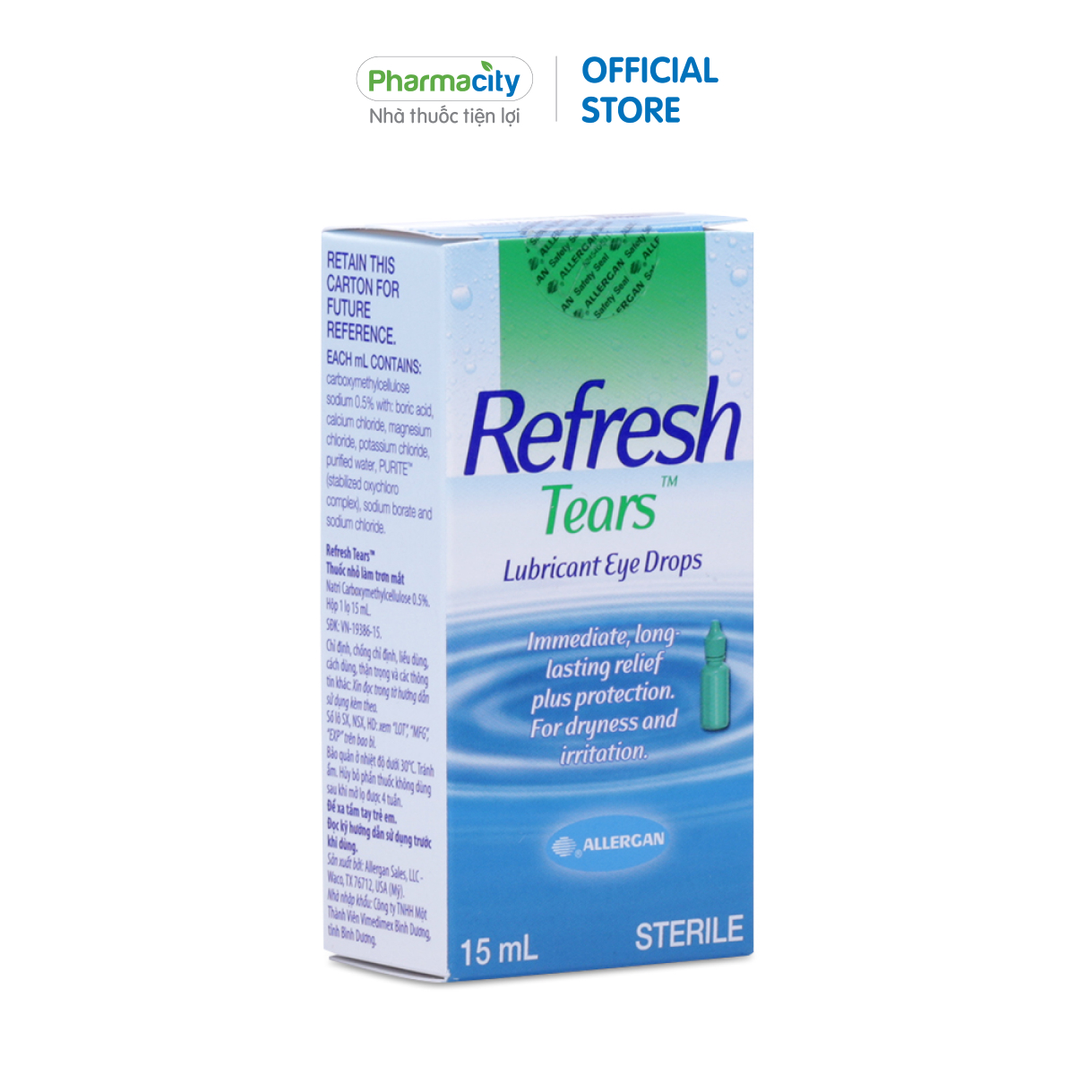 Thuốc nhỏ mắt Refresh Tears làm dịu mắt, giảm kích ứng và khô mắt