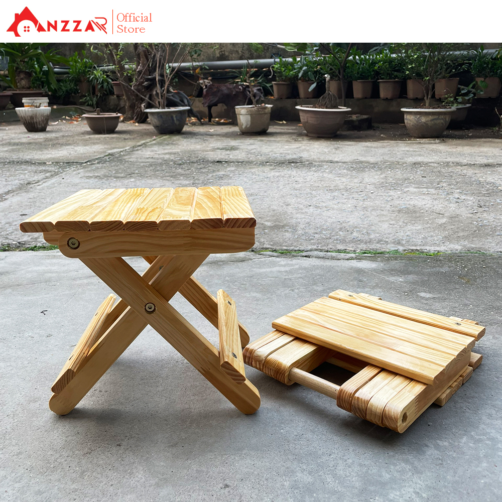 Ghế gỗ gấp gọn mini, ghế ban công ngoài trời, dã ngoại, du lịch GG-02