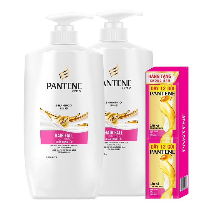 Combo 2  Dầu Gội Pantene Ngăn Rụng Tóc 900ml [Tặng Combo 24 Gói Dầu Xả Pantene Ngăn Rụng Tóc]