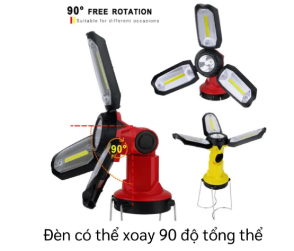 Đèn pin cầm tay đi phượt cắm trại đa năng 3 in 1 - đèn pin siêu sáng - đèn pin mini - den pin cam tay - đèn bão - đèn cắm trại dã ngoại