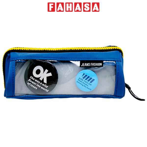 Bóp Viết Vải Kèm Huy Hiệu - Yipin 17857 - Màu Xanh Dương