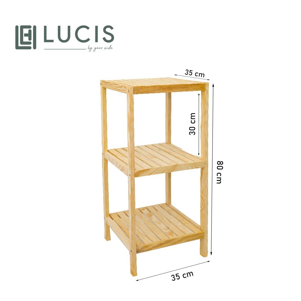 Kệ gỗ vuông để đồ đa năng 3 tầng LUCIS - Kệ để cây cảnh trang trí phòng khách