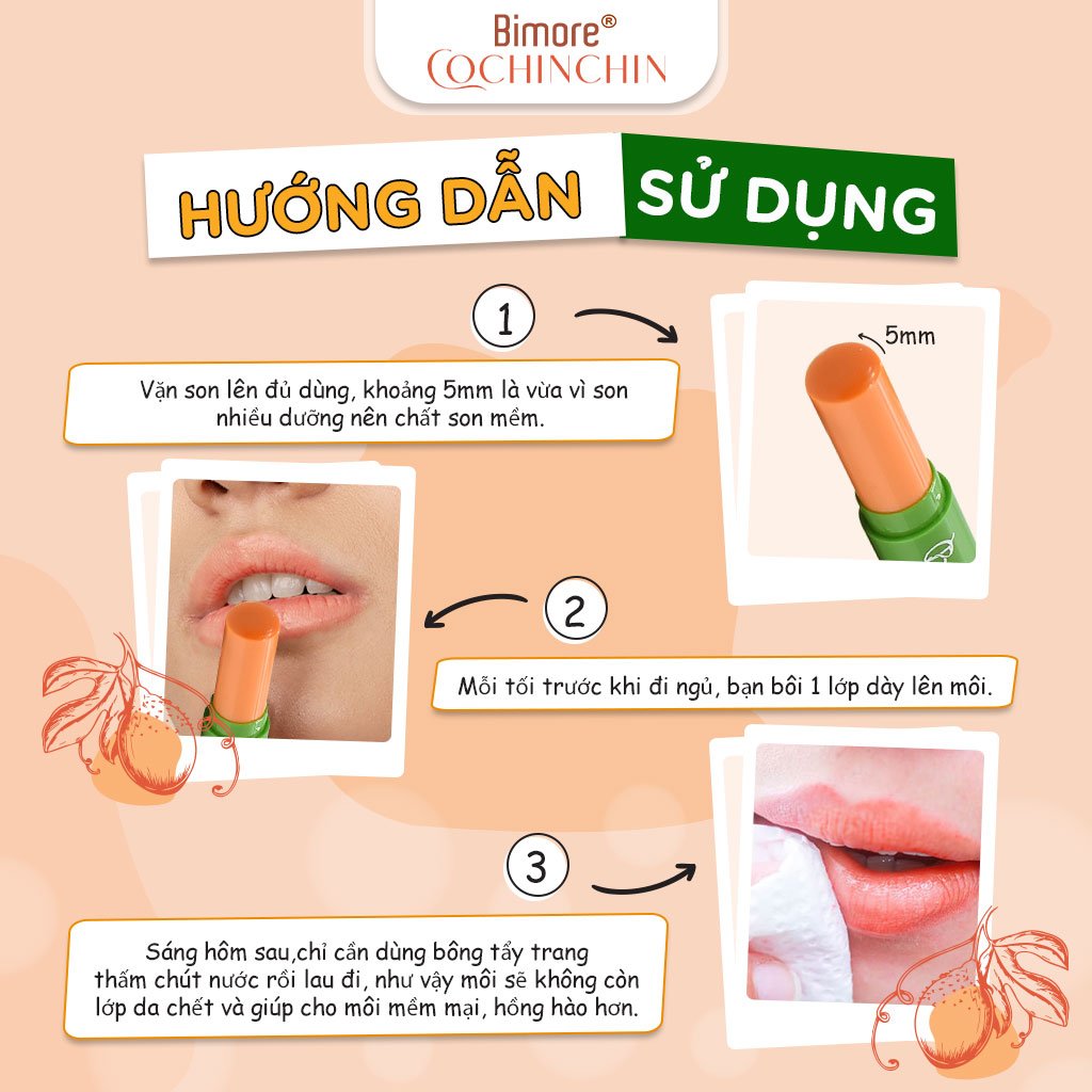 Son dưỡng Gấc Bimore giảm thâm dưỡng ẩm làm hồng môi