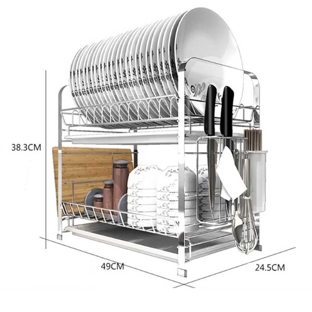 Kệ úp bát 2 tầng inox - c586