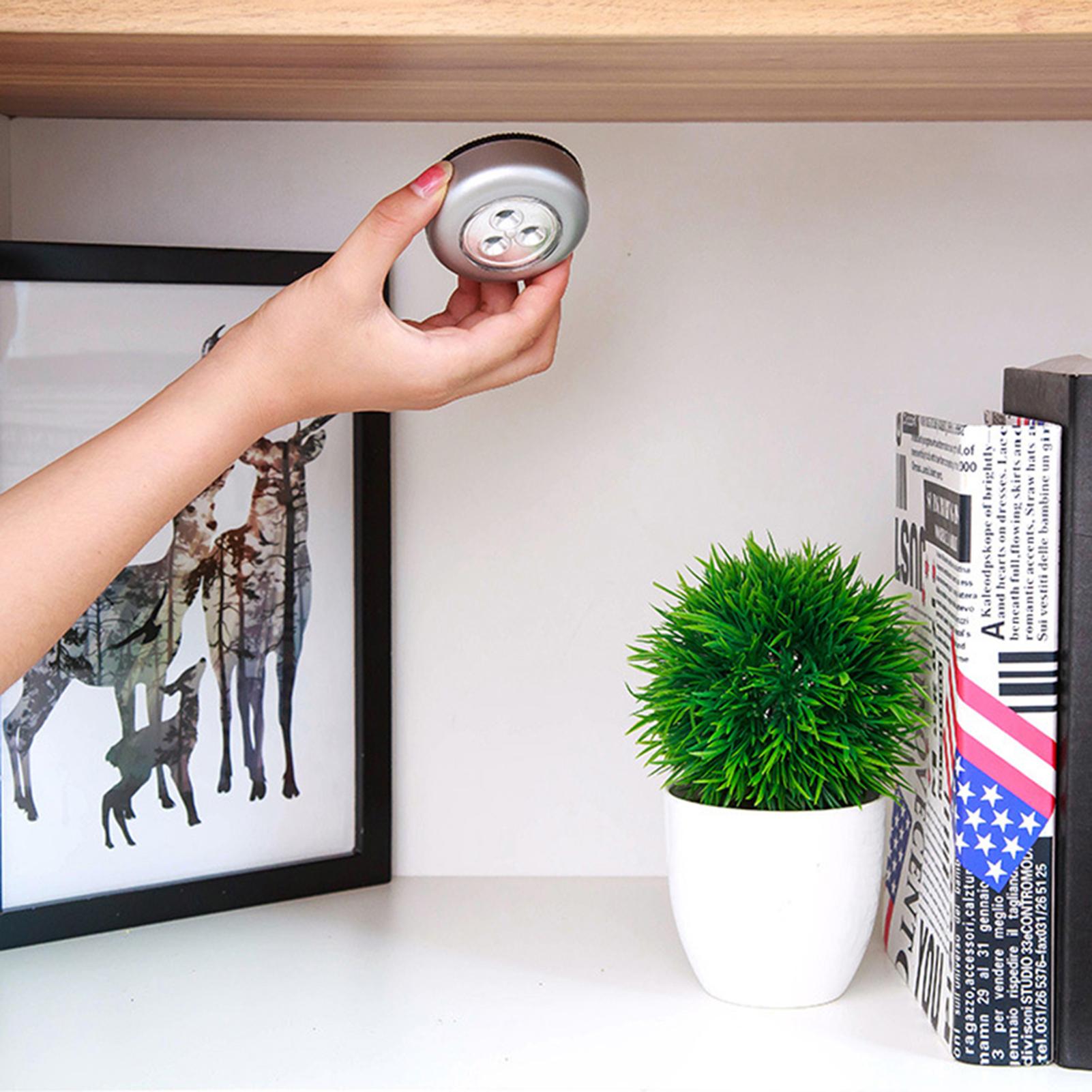 Đèn LED đêm tròn mini di động tích hợp 3 bóng cho xe hơi