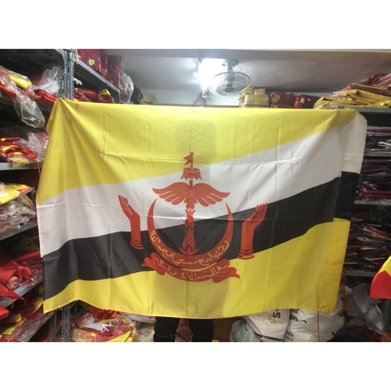 Quốc kỳ Brunei in thẩm thấu 1 lớp vải 1x1,5m