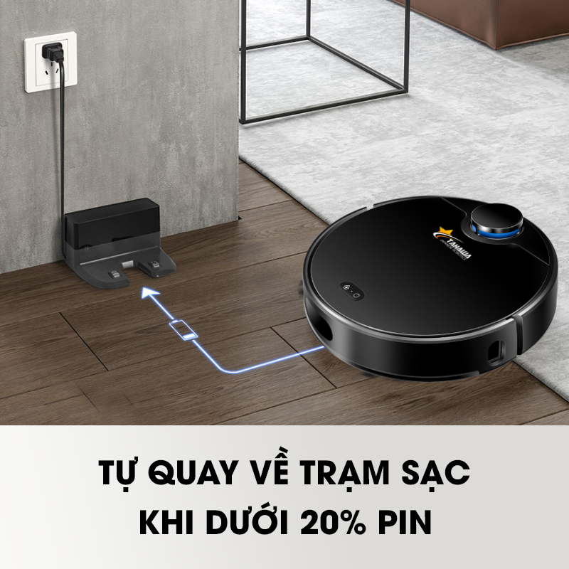 Robot hút bụi TAHAWA TH-06 PLUS Robo hút bụi lau nhà  với các tính năng nổi bật và hiện đại. Tiết kiệm thời gian và công sức khi sử dụng riêng biệt từng chế độ robot hút bụi lau nhà thông minh 3 in 1 hút, quét, ,lau. Bảo hành chính hãng 2 năm