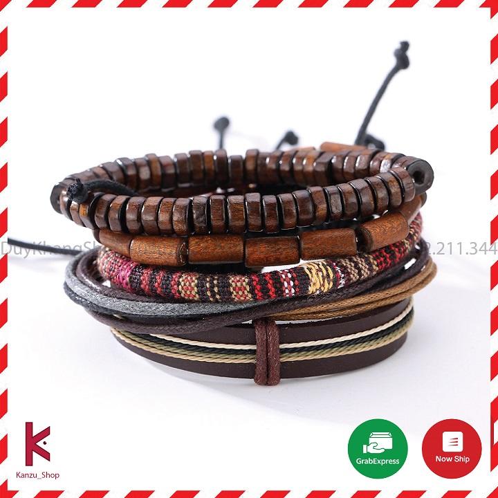 Vòng đeo tay bằng da phong cách vintage thời trang dành cho nam nữ mã VT06