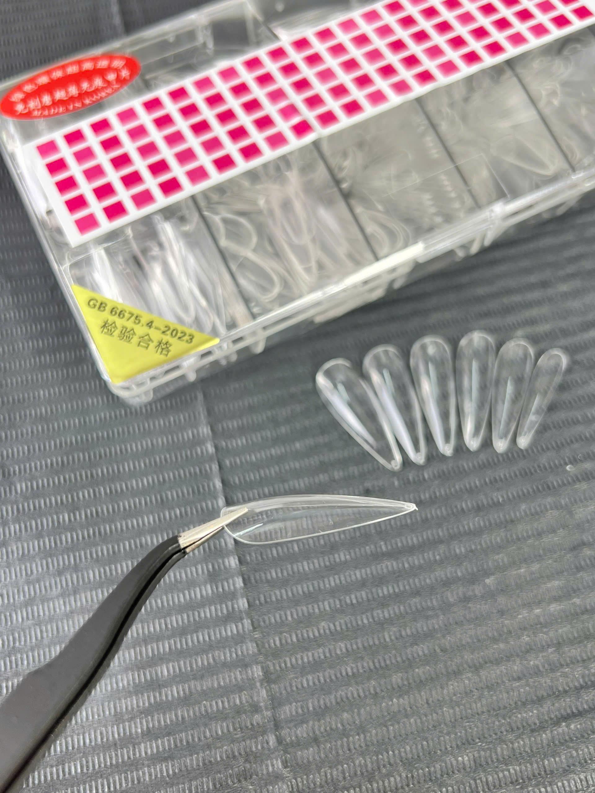 Móng Up Tay HSM VINIMAY Nhọn Trong Trơn (Không Nhám), Nhọn Trong Nhám, Nhọn Đục Cao Cấp Hộp 500 Móng Đủ Size Siêu Mỏng Dẻo Làm Nail giả dài
