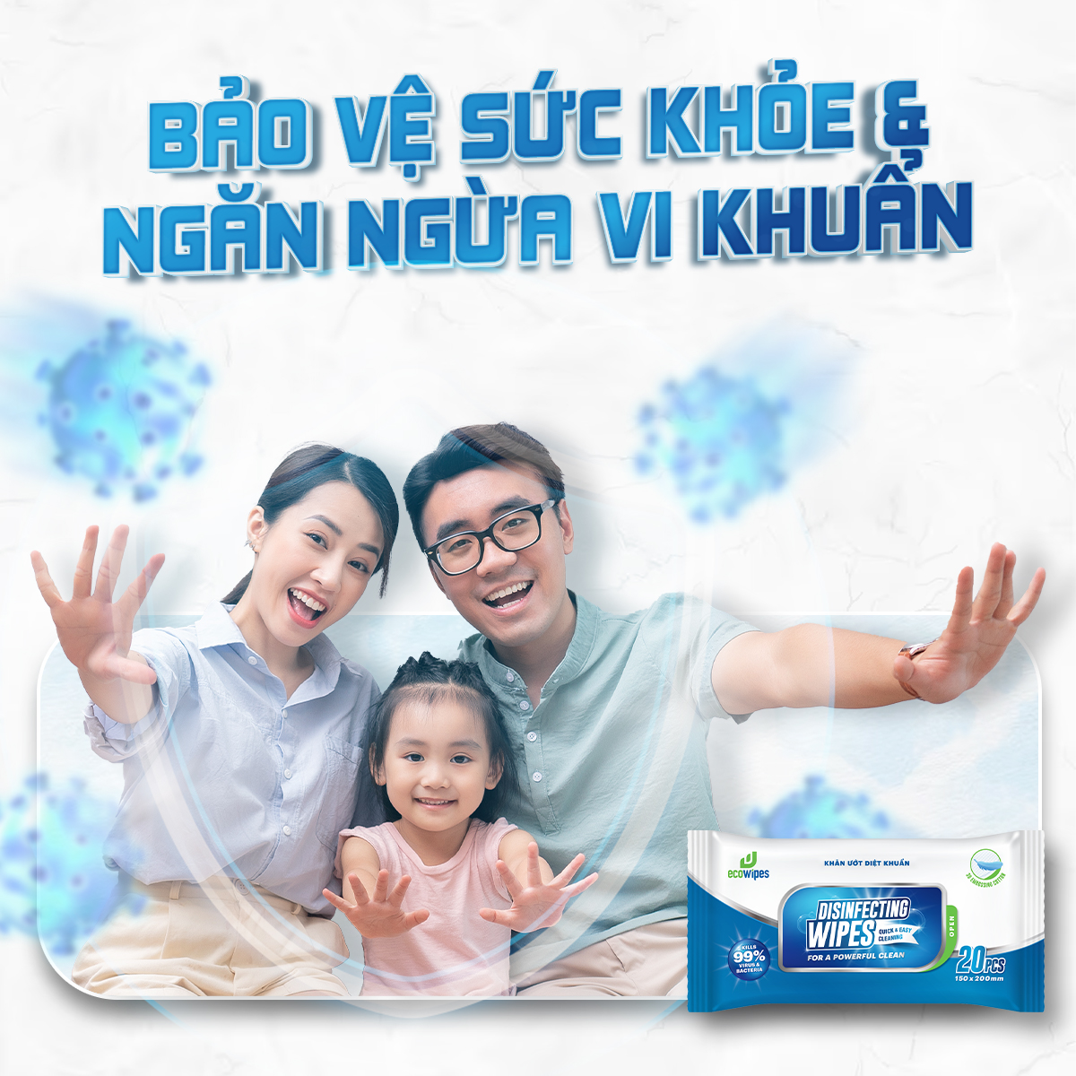 Khăn ướt diệt khuẩn Disinfecting Wipes diệt 99,9% vi khuẩn hương chanh dịu nhẹ không kích ứng da