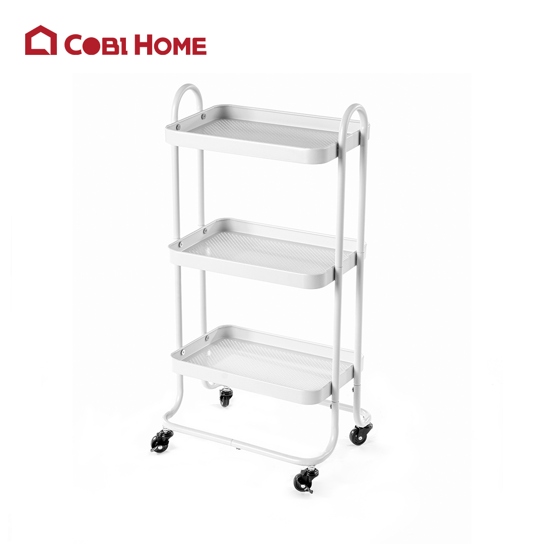 Kệ đựng đồ đa năng nhỏ 3 tầng có bánh xe - cobi home