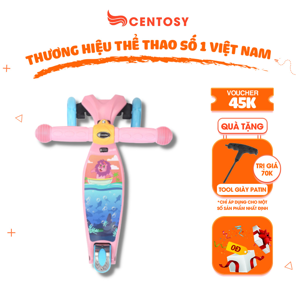 Xe Scooter Trẻ Em Cao Cấp Centosy MHBC 05 - In Hình Bắt Mắt, Có Đèn Nháy