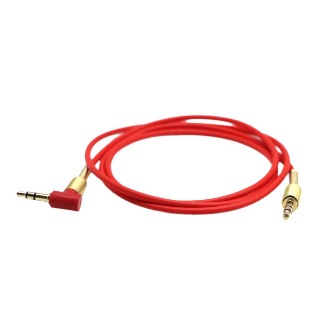 3.5mm  Audio Cable Male To Male 90 Degree Right Angle Aux Cable Red