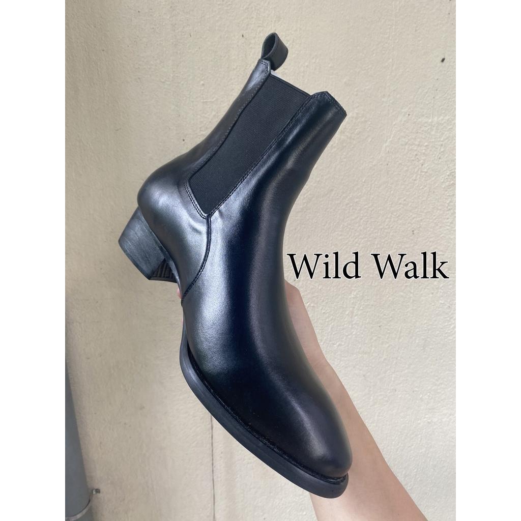 (cao cấp) 4cm Heels Chelsea Boots Classic đế gỗ, giày bốt nam