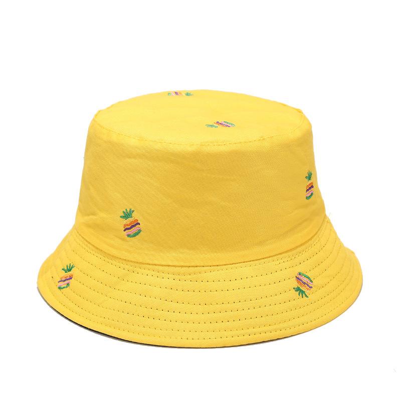 Nón vành thêu hình quả dứa thời trang unisex