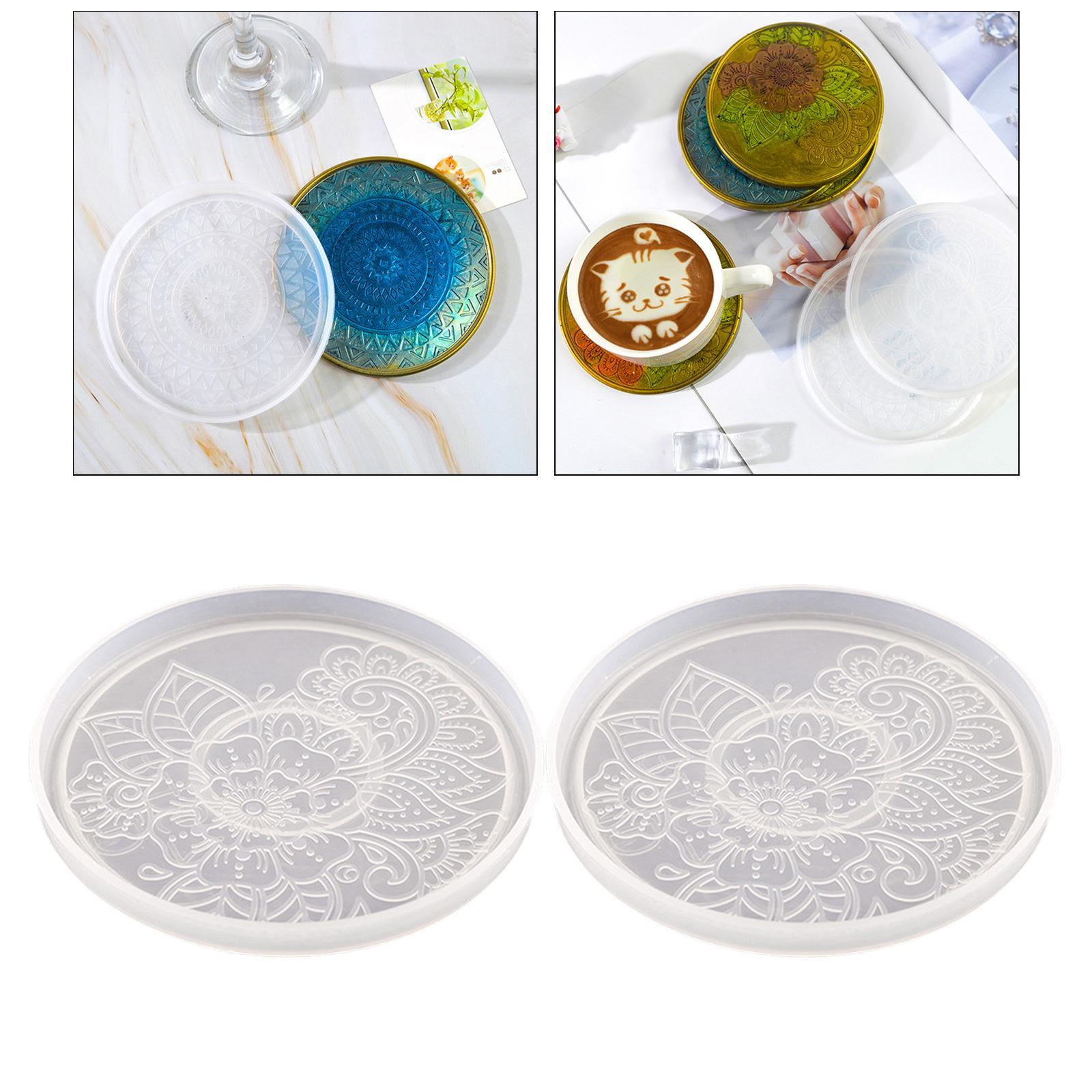 2 Pack Resin Coaster Molds, Resin Casting Round Geode Coaster Silicone Molds for Epoxy Resin