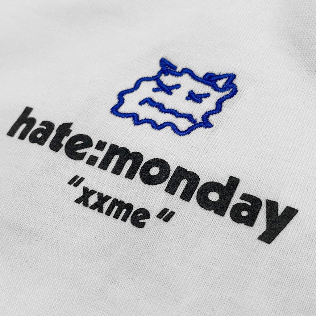 Áo thun XXME họa tiết Hate monday cao cấp màu trắng - BLACK / WHITE / DARKGREEN