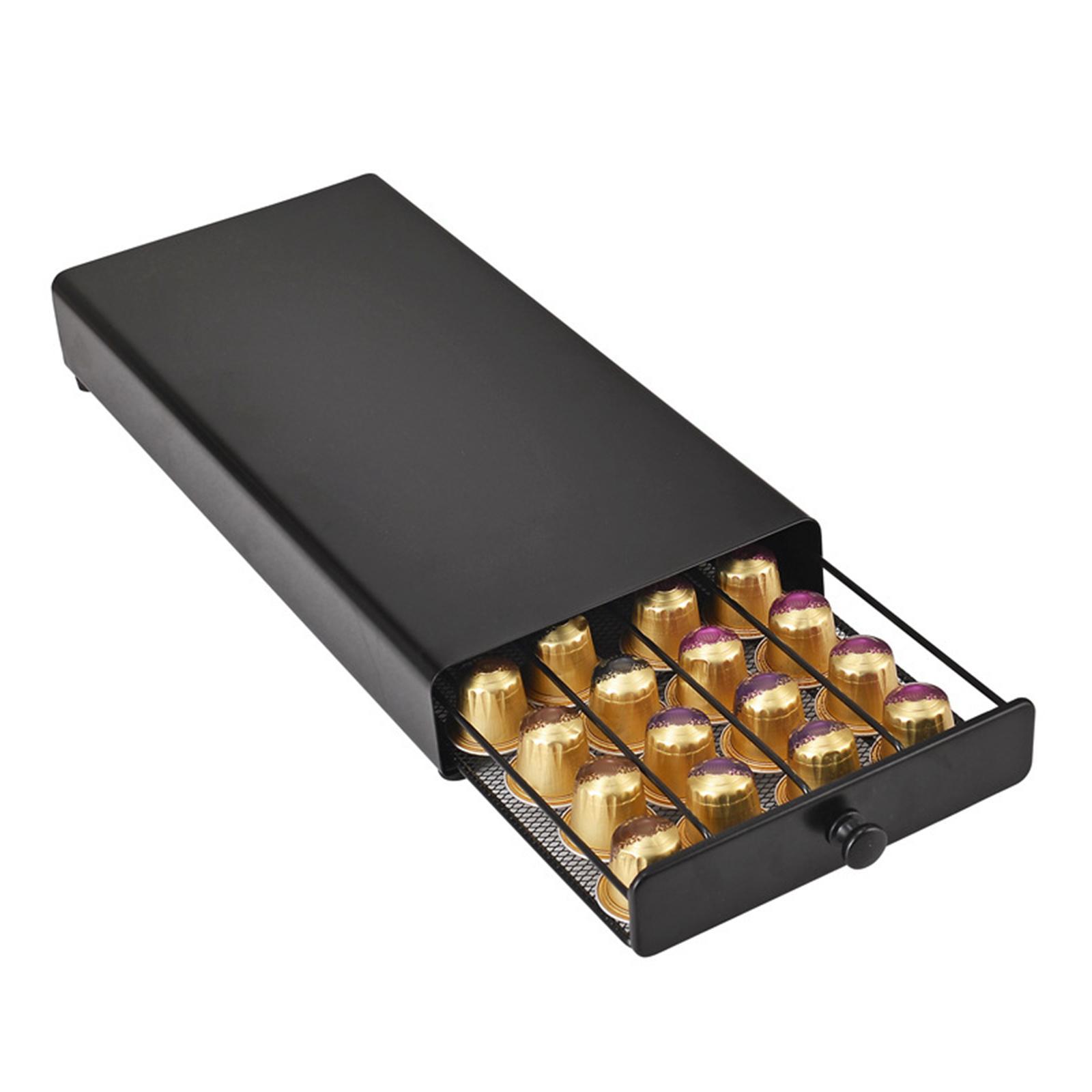Cup Holder Sliding 40 Pod Capsule Holder for Coffee Bar Countertop Kitchen