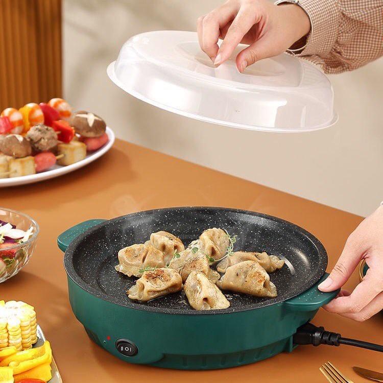 BẾP NƯỚNG ĐIỆN CHỐNG DÍNH , NƯỚNG THỊT BBQ HÀN QUỐC KHÔNG KHÓI LÒNG VÂN ĐÁ - CHẢO ĐIỆN CHIÊN RÁN THỨC ĂN ĐA NĂNG , BẾP N
