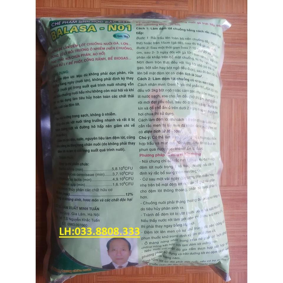 1kg CHẾ PHẨM SINH HỌC BALASA NO1 - Được dùng làm đệm lót trong chăn nuôi cho các loại vật nuôi- Sử dụng sả