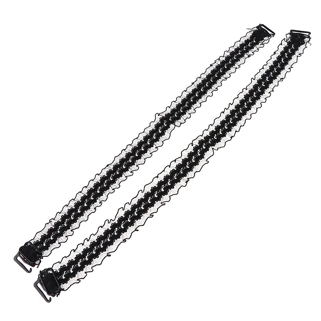 Womens Elastic Lace Bra Straps Non-slip Seamless Shoulder Strap Replacement