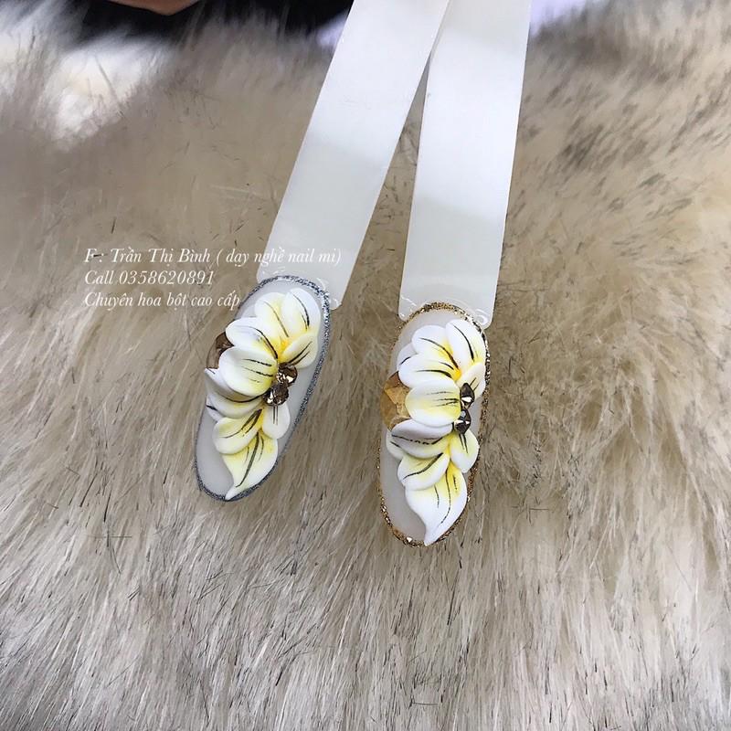Hoa bột NAIL , hoa kết hợp vẽ và đá khối siêu xinh