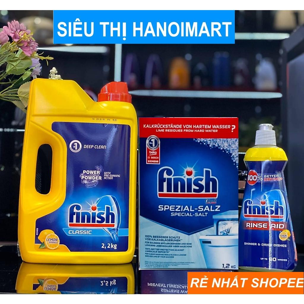 Combo Bột rửa bát Finish 2.5kg + Muối Finish 1.2kg + Nước làm bóng Finish 400ml nuoclambong muoiruabat muoifinish