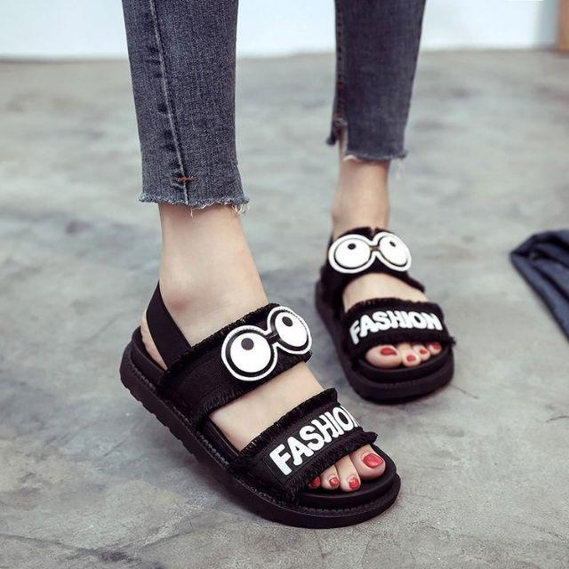 Sandal quai vải mắt kính đế độn siêu êm chân