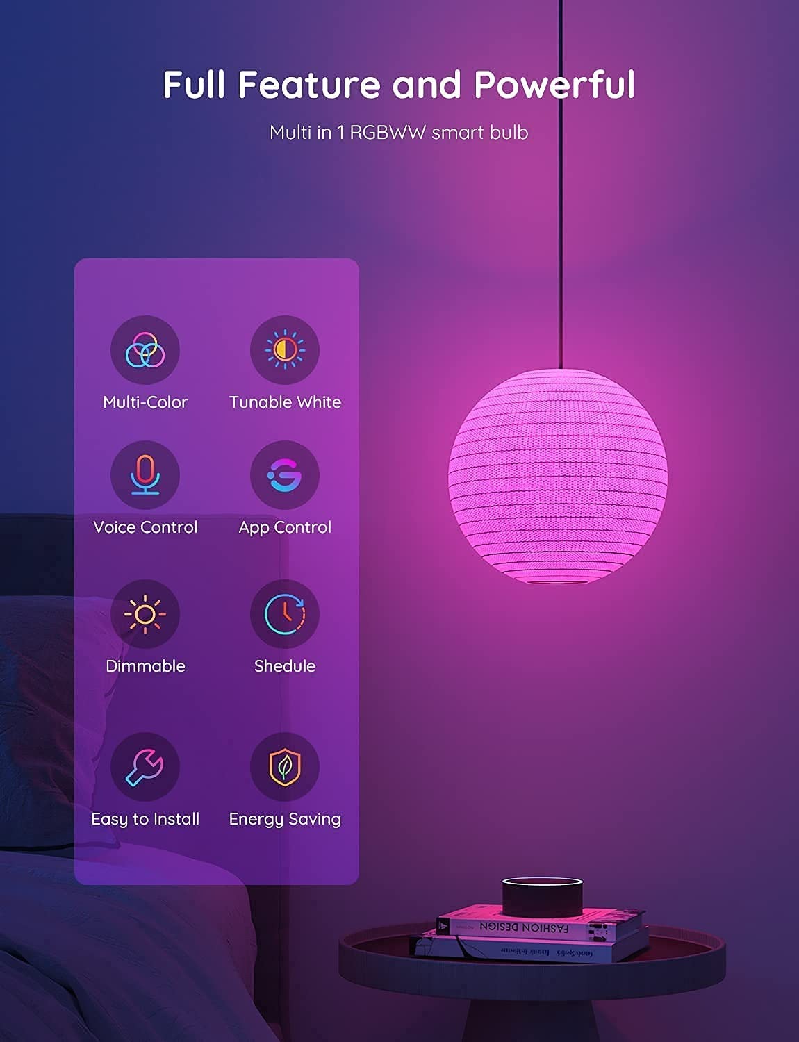 Đèn LED thông minh Govee Wifi LED Bulb H6003 | Bóng led 16 triệu màu, có hẹn giờ, điều khiển thông minh | Hàng chính hãng