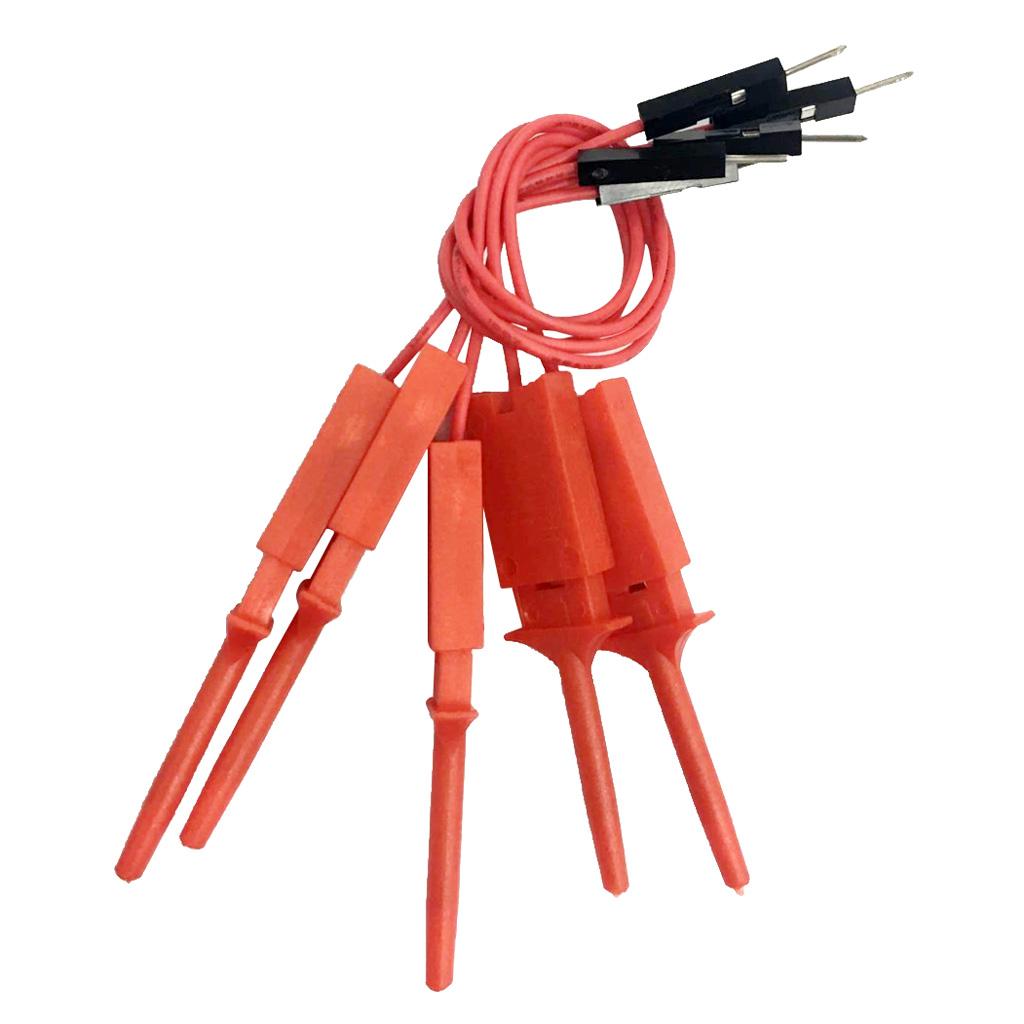 5 Mini Đầu Dò Thử Móc Kẹp Logic Analyser Thử Nghiệm Tiểu Ly Dòng Đỏ