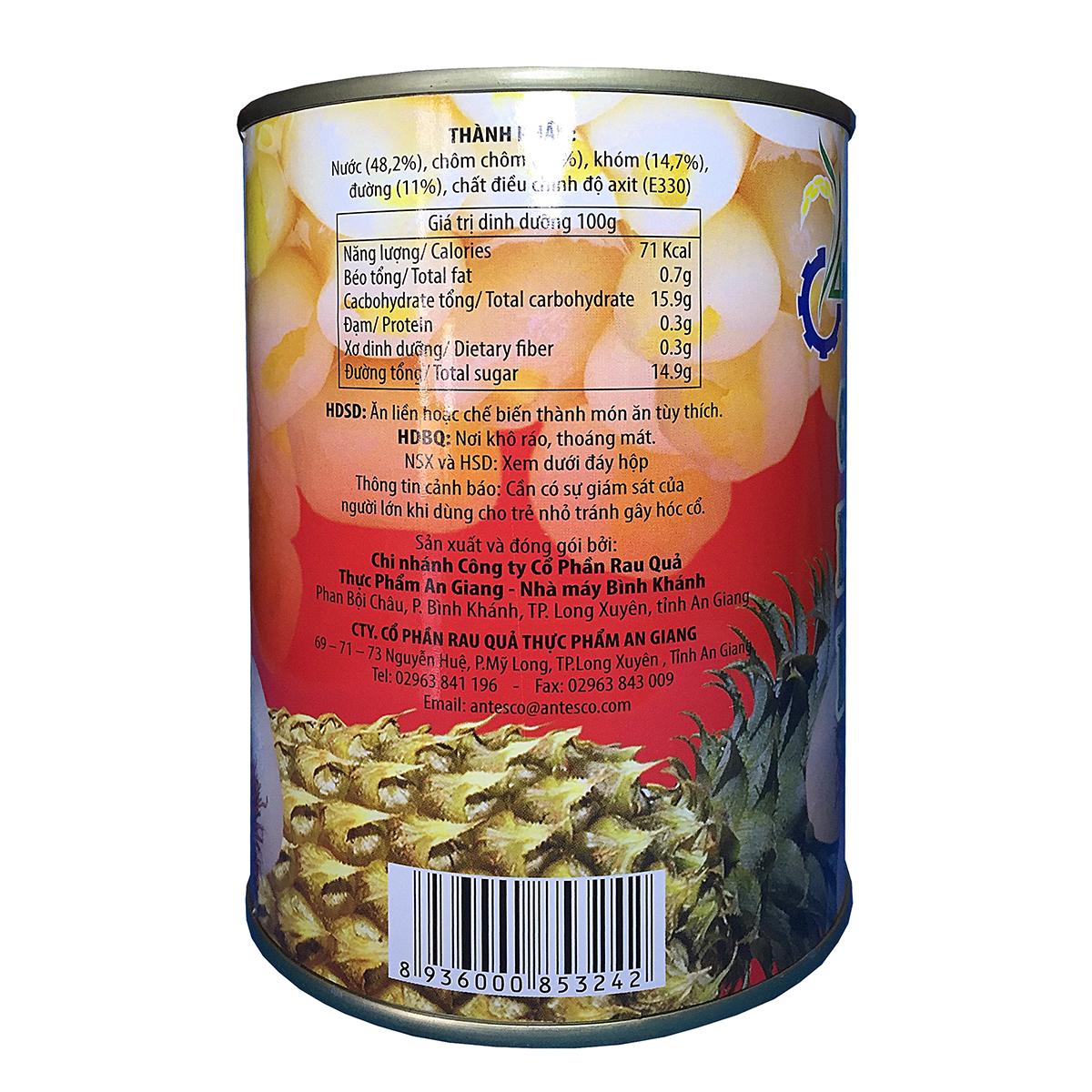 Combo 6 hộp Chôm chôm nhân khớm nước đường - Chôm chôm đóng hộp - Chôm chôm đóng lon - Nước trái cây giải khát - Thương hiệu Antesco