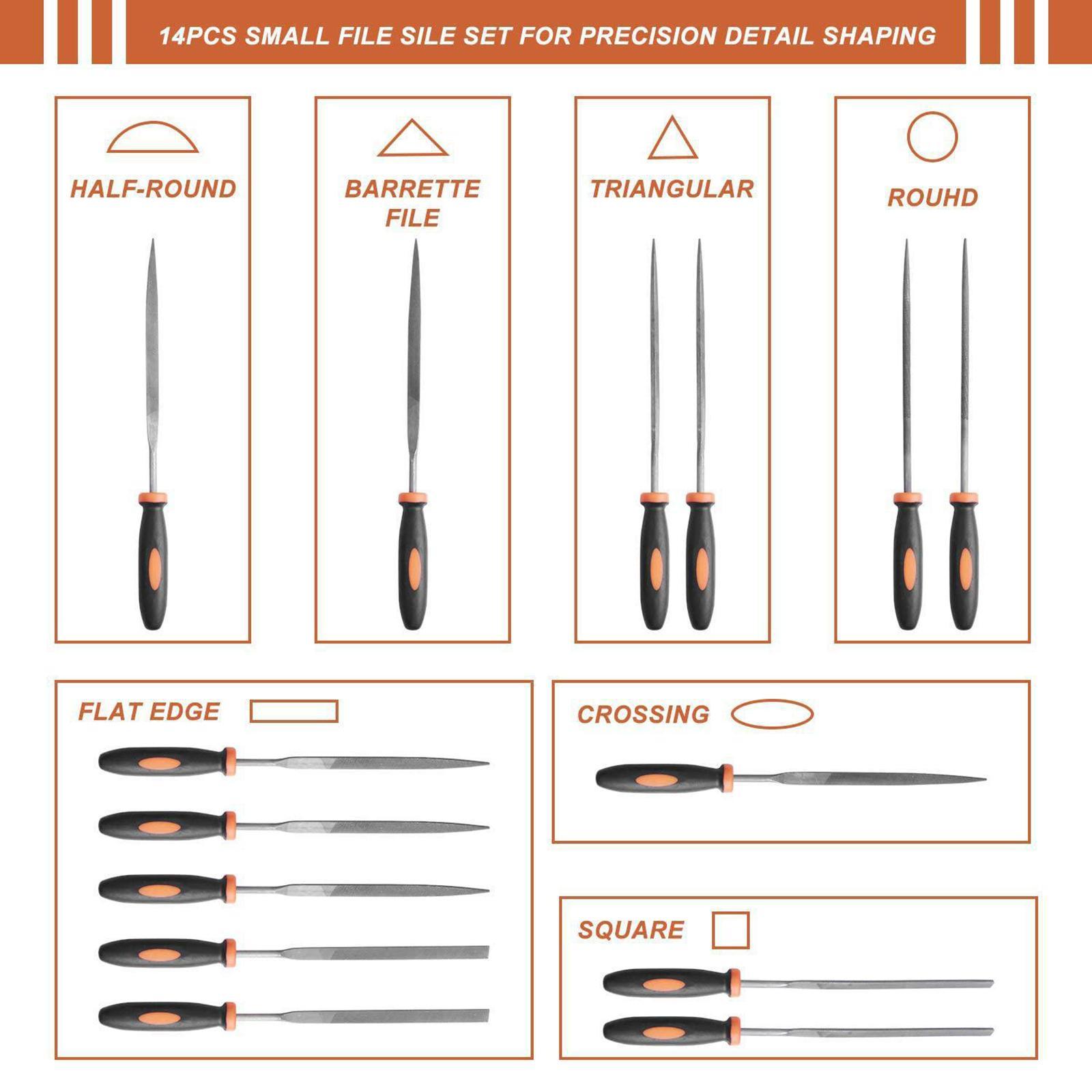 20x Carbon Steel File Set Precision File Set Woodworking Tools for Jewelry Carpentry