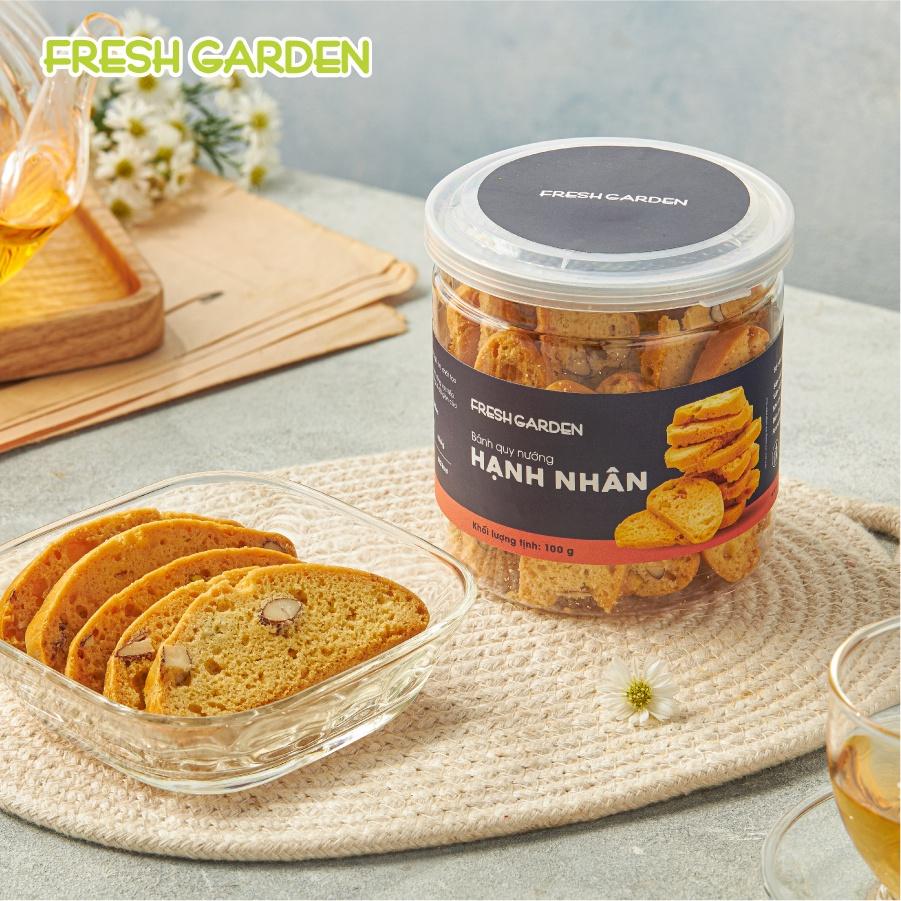 Bánh Quy Nướng Hạnh Nhân FRESH GARDEN Giàu Dinh Dưỡng Tốt Cho Sức Khỏe Hộp 100g