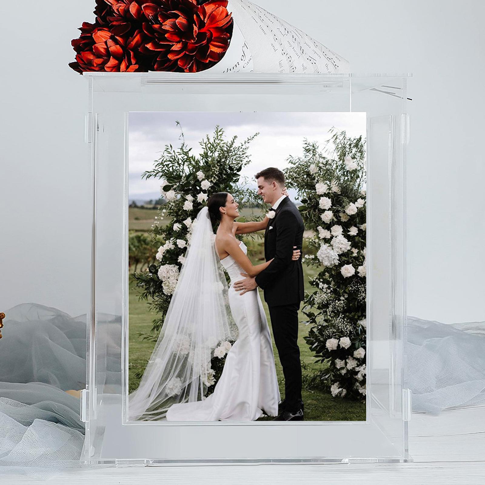 Rotatable Envelope Post, Wedding Envelope Box, Acrylic Clear with Slot, Multipurpose post, Gift Box Holder for Party Ceremony, Commencement