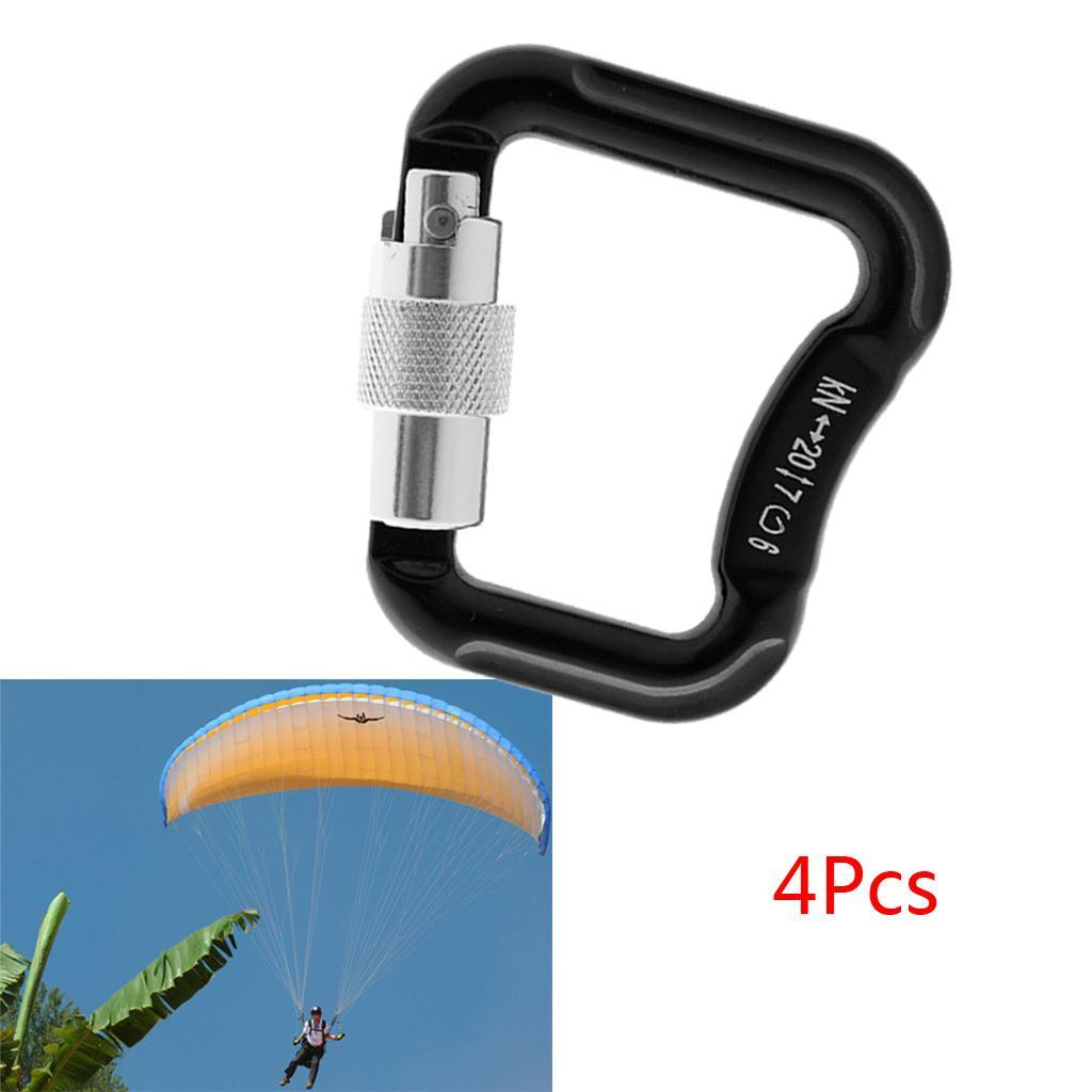 4 Pieces / Set 20KN Abseiling Paragliding Paraglider Parachute Snap Auto Lock Carabiner