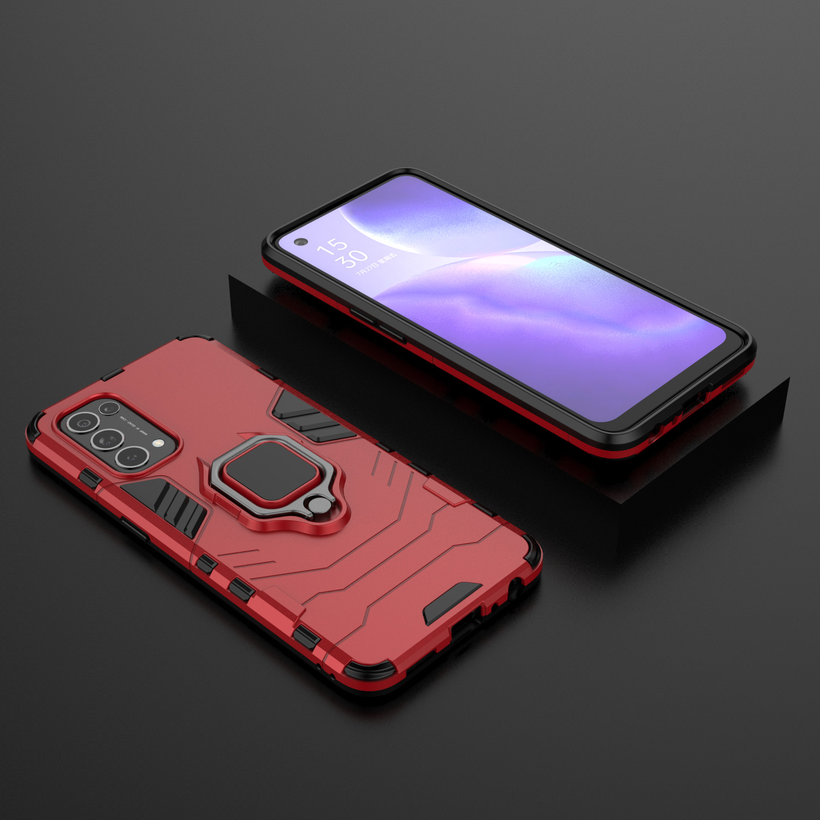 Ốp lưng dành cho OPPO RENO5 Iron Man iRing Nhựa PC cứng viền dẻo chống sốc cao cấp
