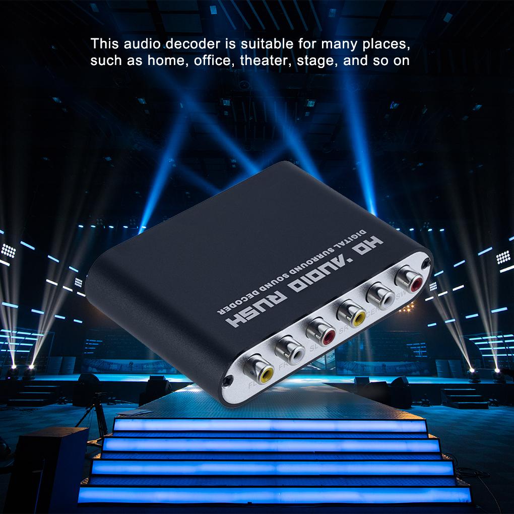 5 1 CH Bộ Giải Mã Âm Thanh SPDIF Đồng Trục Sang RCA DTS AC3 Quang Bộ Khuếch Đại Kỹ Thuật Số Bộ Khuếch Đại Chuyển Đổi Analog Âm Thanh HD Rush Phích Cắm EU Mỹ