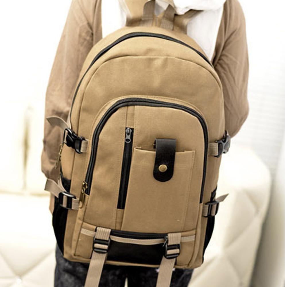 Portable Backpack for Men Travel Daypack Canvas Storage Bag School Bookbag for Camping Hiking Cycling Business School