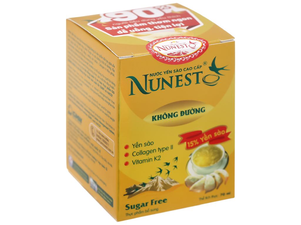 Lọ lẻ Nước yến sào Nunest không đường 70ml