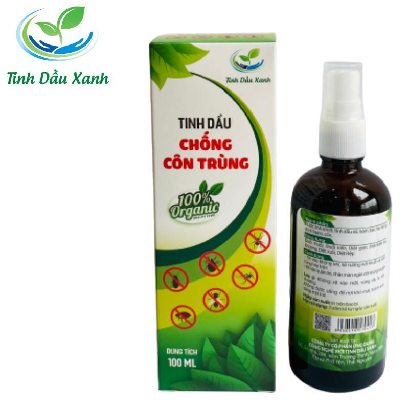 Tinh dầu chống côn trùng chính hãng tinh dầu xanh loại 100ml giúp đuổi muỗi, công trùng 100% thiên nhiên