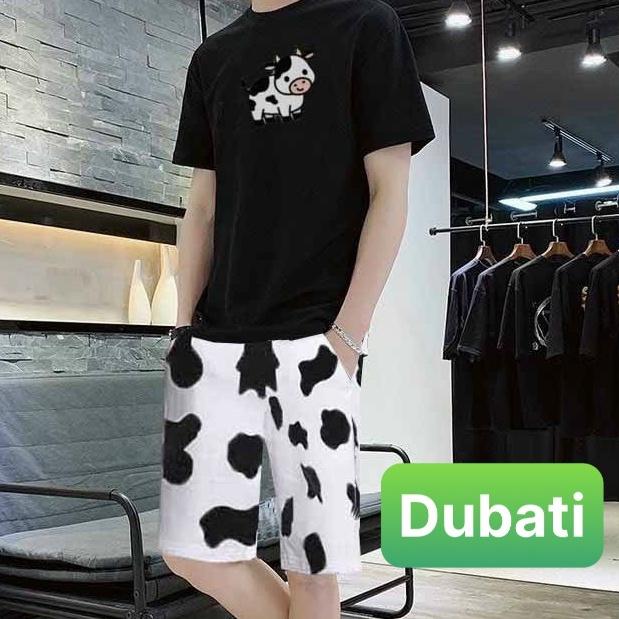 SÉT BỘ QUẦN LỬNG ĐỒ BỘ NAM NỮ UNISEX BÒ SỮA MOO HOẠT HÌNH CAO CẤP - FASHION